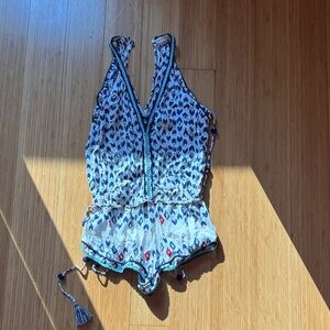 Poupette St. Barth Navy and White Patterned Top